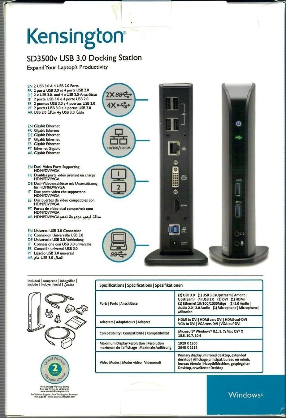 Kensington Docking station: USB 3.0 Docking Station Kensington SD3500v – Usato da Wallisellen venduto da warrixx 1