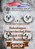 Fiat Abarth Nabendeckel, Radnaben, Nabenkappen 60 mm Weiss