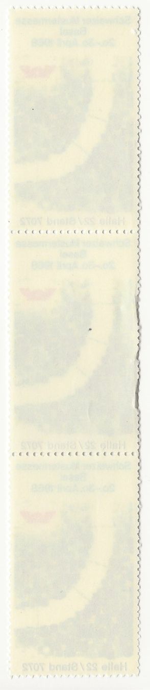 Tutti i francobolli: 1968 Mustermesse BASEL 3 x Vignette postfrisch Stand 7072 – Nuovo (secondo la descrizione) da Müswangen venduto da buyin 1