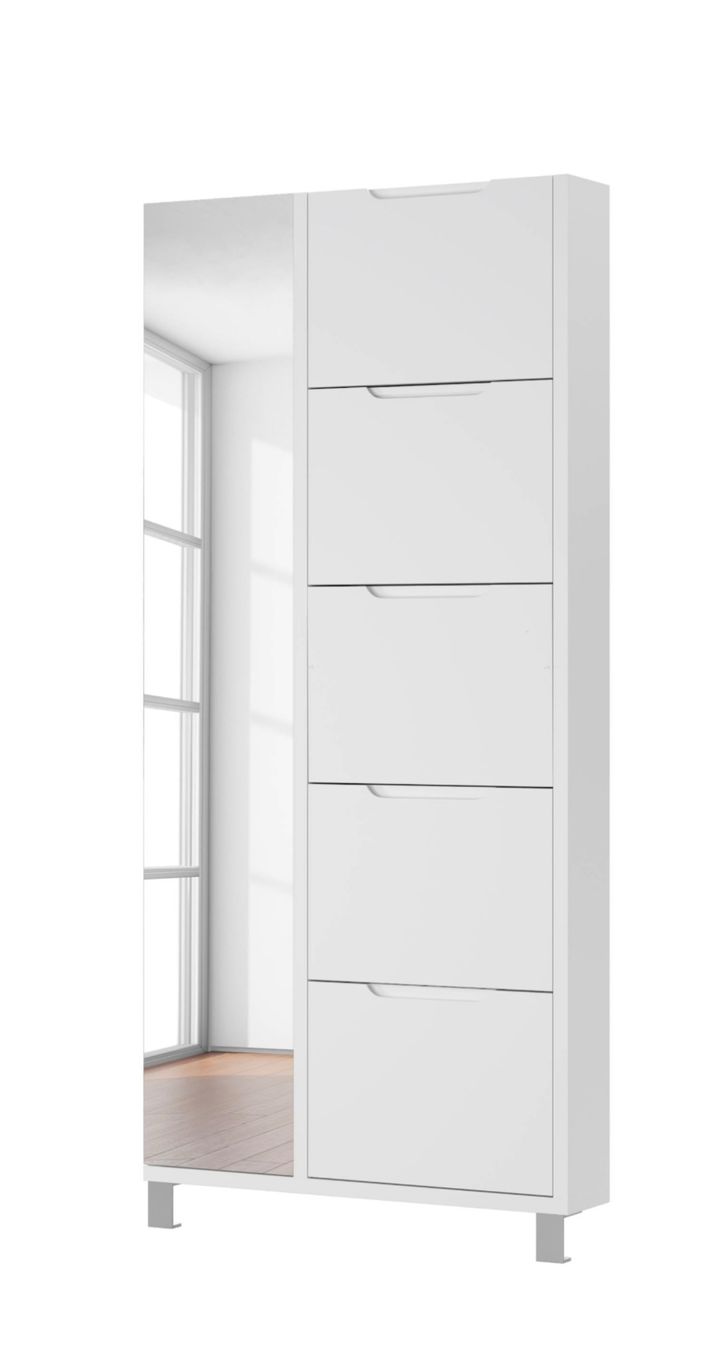 Armadi: Schuhschrank Schmal Weiss - Spiegeltüre – Usato da Turbenthal venduto da mmtuescher 3