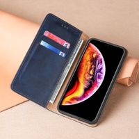 iPhone 14 Pro Luxus Wallet Magnet Hülle Blau + Kameraschutz