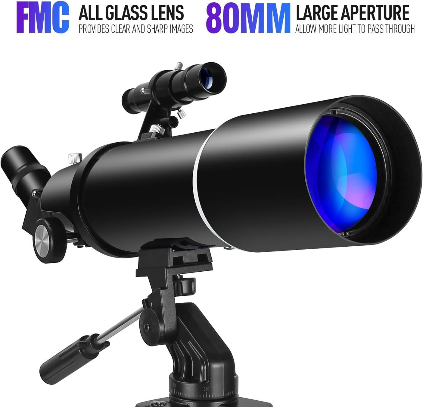 Telescopi: Teleskop Astronomie 80mm 600mm Refraktor mit Rucksack – Nuovo e nell'imballaggio originale da Schaffhausen venduto da AllesMussRaus90 2