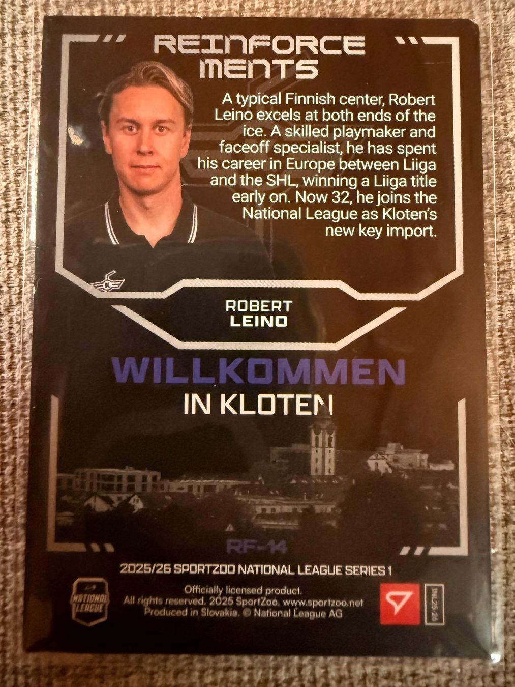 Sportzoo Carte collezionabili: Robert Leino - Kloten - Reinforcements - RF14 – Nuovo (secondo la descrizione) da Cheyres venduto da KeK04 1