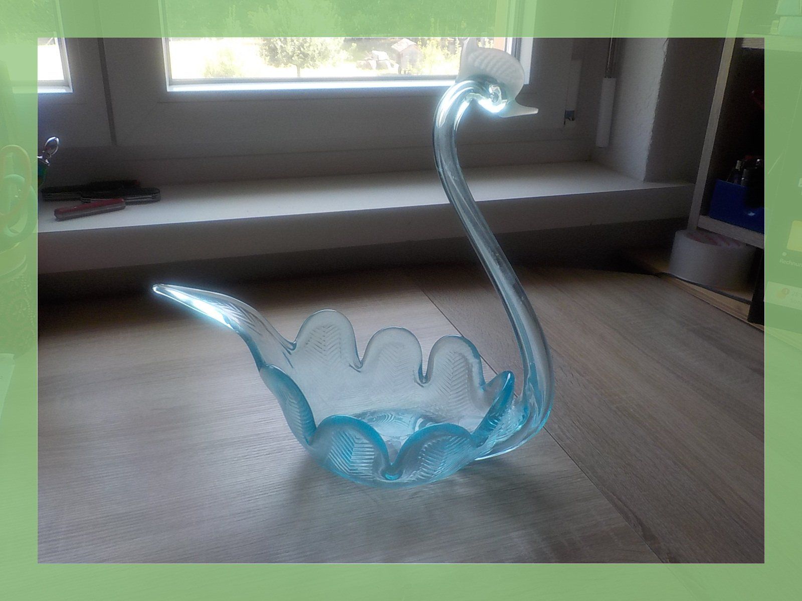 Statuette: Glasfigur Schwan Dekoration blau gebraucht – Usato da Bülach venduto da Freieck 4