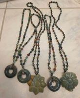 5x Moosachat/Jaspis Ketten Set