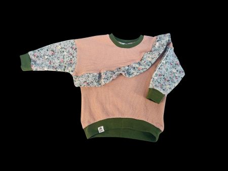 Selfmade Unikat Mädchenpulli Gr. 86 | Blumenprint