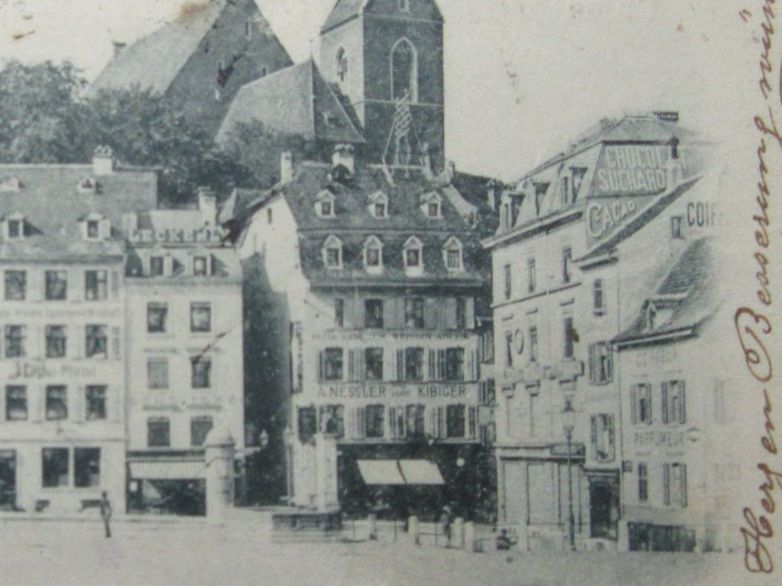 Cartoline postali: BASEL 1898 BARFÜSSERPLATZ LEONHARDSKIRCHE AK BS – Usato da Ettingen venduto da Hausi4711 1