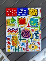Abstract Art Acrylgemälde „Playful Chaos“ – 24 × 30 cm