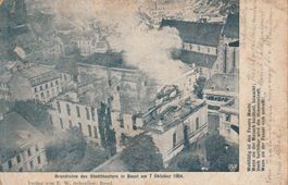Brandruine des Stadttheaters in Basel am 7. Oktober 1904