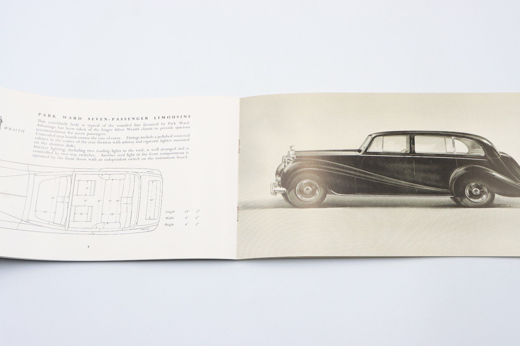 Rolls-Royce Documenti: Rolls Royce Silver Wraith Coachwork Park Ward 1953 Prospekt – Usato da Bühl b.Aarberg venduto da Collectorpassions 3