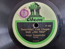 Schellackplatte Odeon Ø 25, Seppl Dammhofer Zürich, vor 1926