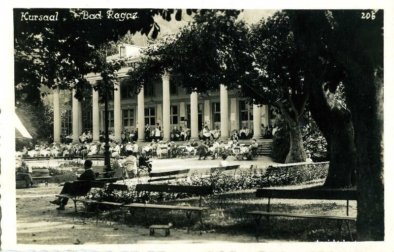 Ansichtskarten: Bad Ragaz - Kursaal Garten belebt + 1931 – Gebraucht aus Emmenbrücke von teestube