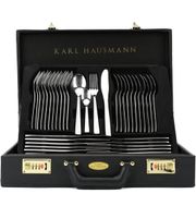 Besteck Set 12 Personen Edelstahl 72tlg.  im Schwarz Koffer