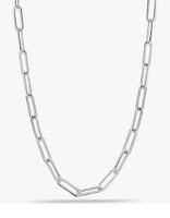 Moderne Silber 925 Kette rhodiniert (90cm -Verkürzbar) - NEU