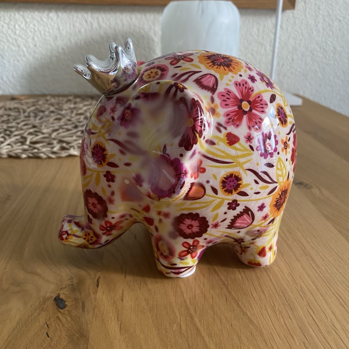 Salvadanai: Spardose, Designer-Kässeli, Elephant geblumt mit Krone – Nuovo (secondo la descrizione) da Hünibach venduto da nadalila