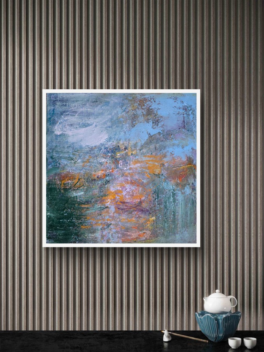 Gemälde: Abstrakt mit Texturen auf Leinwand 40 cm Motion, Unikat!!! – Neu und originalverpackt aus Beinwil am See von Superchance 2