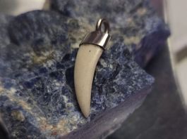 Anhänger Silber 925/Knochen in Zahnform