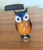 Unique Vintage Glass Owl Figurine - Hand Blown Glass Ornamen