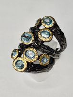 Zierring Blau Topas