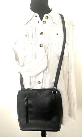 Nika Trade Umhängetasche schwarz Leder - Designklassiker