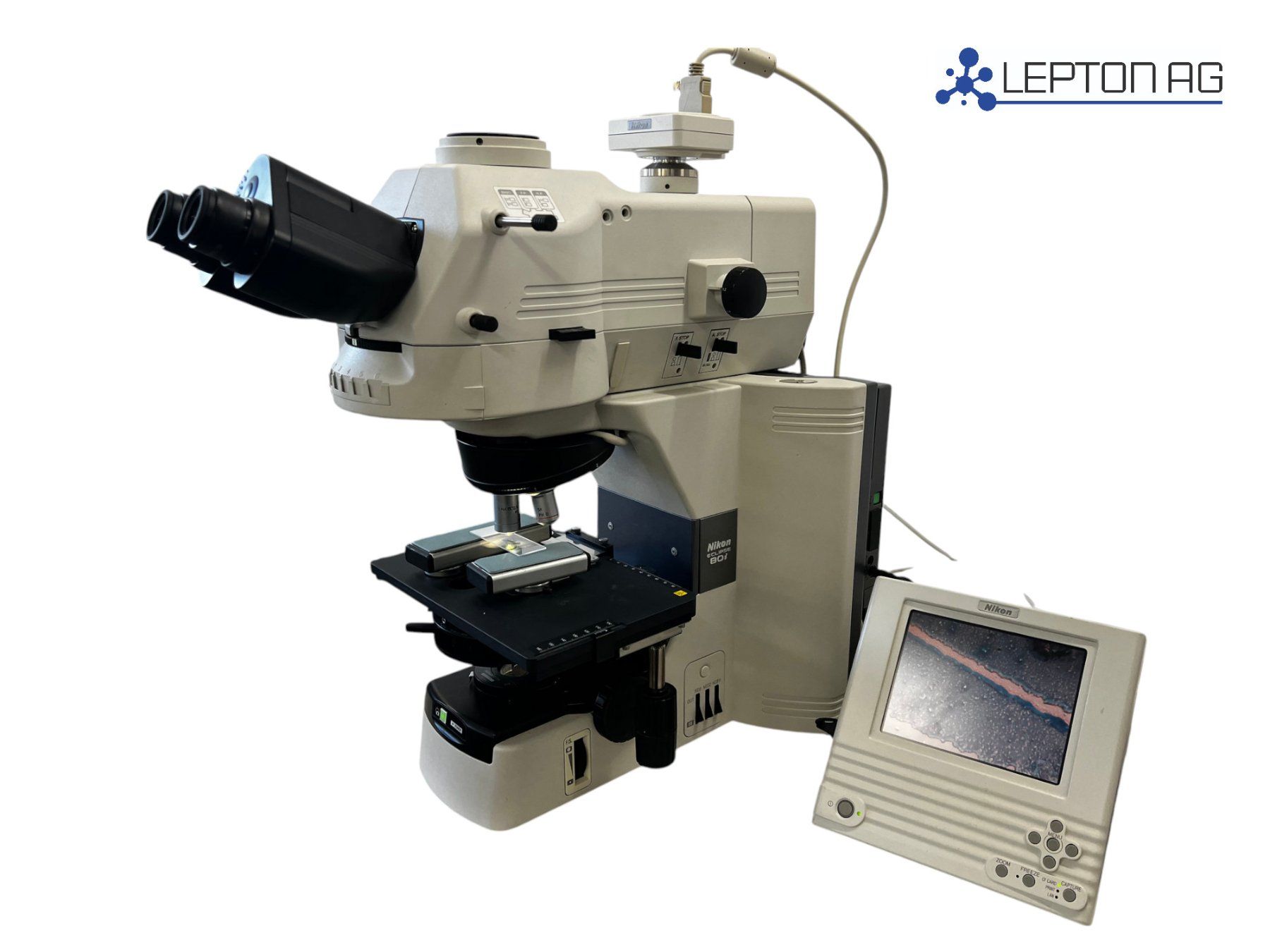 Laborzubehör: Nikon Eclipse 80i Fluorescence Microscope with DIH – Gebraucht aus Niederdorf von LeptonAG_Labor