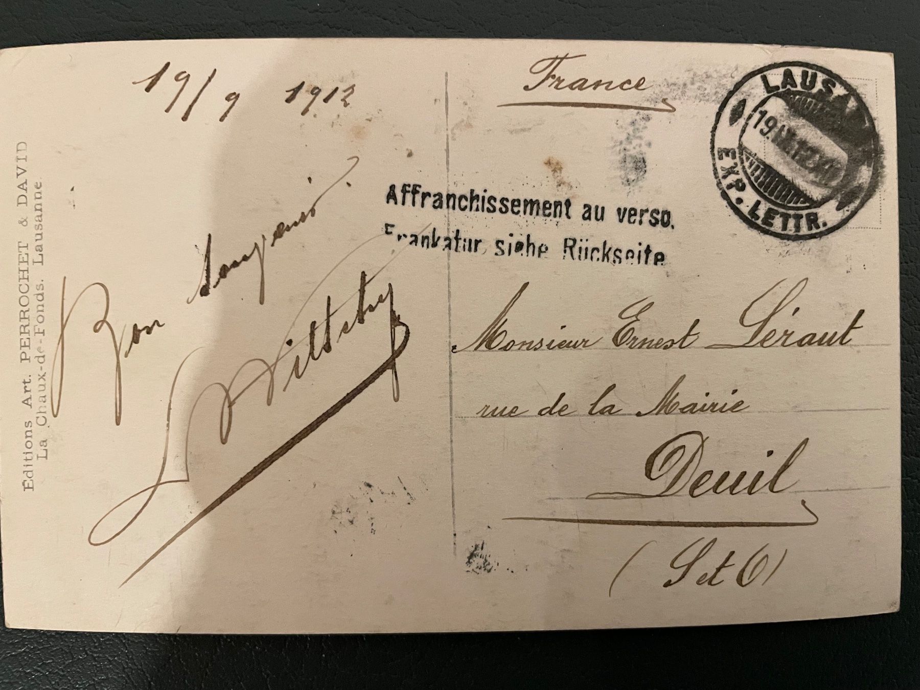 Cartoline postali: Lausanne 1912 – Usato da Faido venduto da Luca555 1