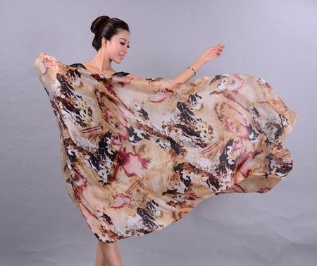 120x175cm Seidenschal, als Strandkleid... neu, 100% Seide