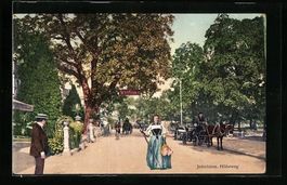 Interlaken, Höheweg mit Pferdekutsche u