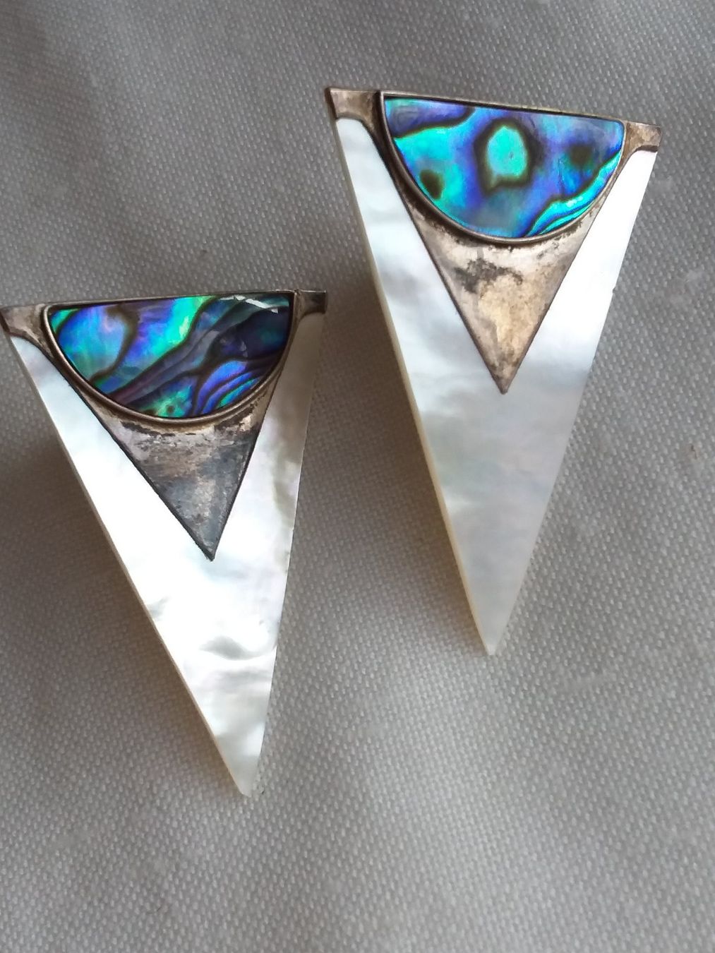 Orecchini pendenti & Orecchini a lobo: Vintage Silber Perlmutt Abalone Ohrstecker – Usato da Zürich venduto da gutsan