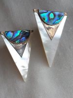Vintage Silber Perlmutt Abalone Ohrstecker