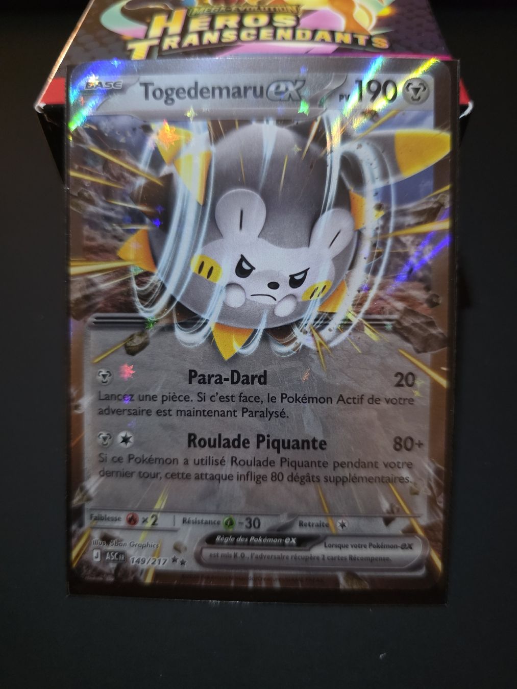 Pokémon Carte collezionabili: Togedemaru EX Asc 149 – Nuovo (secondo la descrizione) da Le Lignon venduto da Nathium