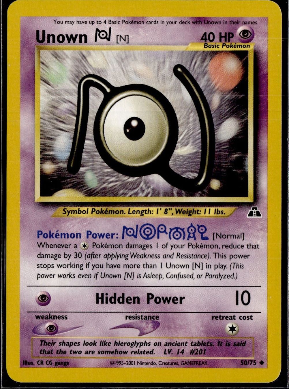 Pokémon Carte collezionabili: Unown 50/95 N Neo Discovery – Usato da Zürich venduto da pokemon_cards