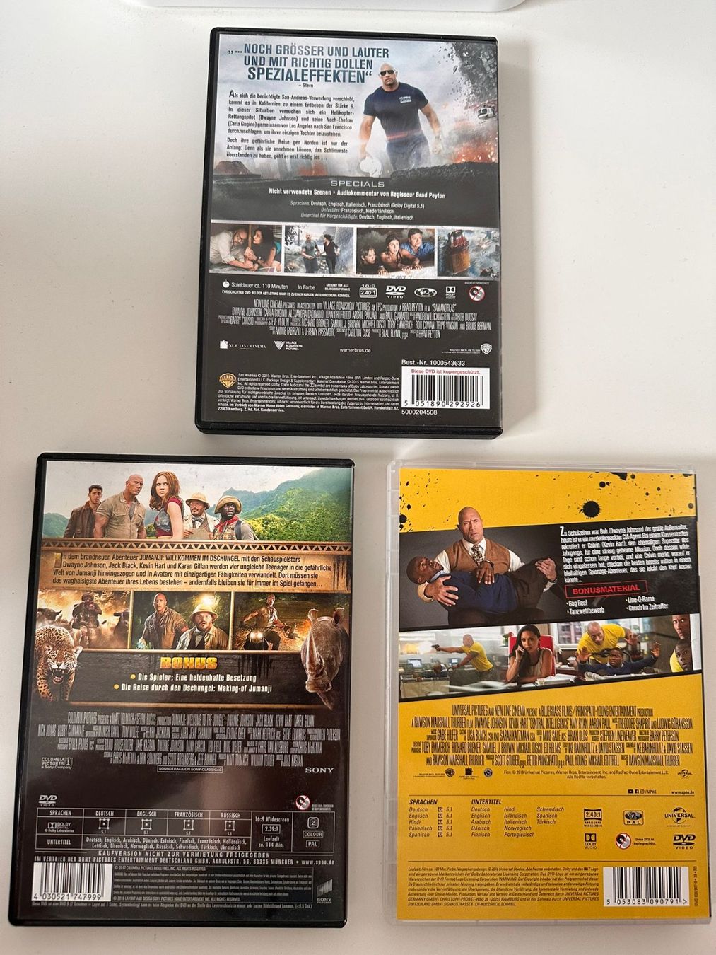 Alle DVDs: Jumanij, San Andreas und Central Intelligence, 3 DVD's – Gebraucht aus Herznach von SusanneB0102 1