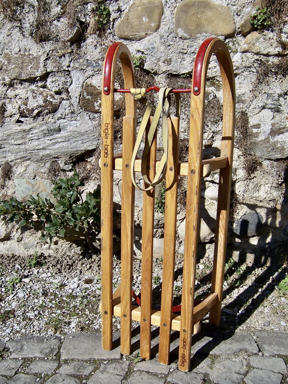 Schlitteln: Holzschlitten BIGLA-BOB Schlitten BIGLA – Gebraucht aus Kerzers von wisaundso 6