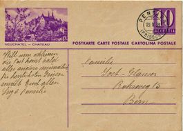 1938 Postkarte Neuchatel