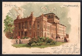 Litho Zürich, Stadttheater mit Flaneure