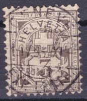 Kreuz/Wertziffer 3c dunkelbraungrau Vollstempel GENÈVE 1895