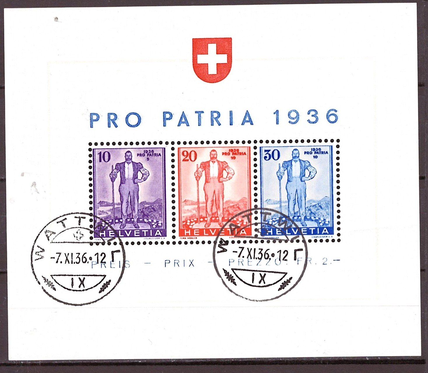 Tutti i francobolli: # 48 --- PRO PATRIA BLOCK – Usato da Dübendorf venduto da Piero2