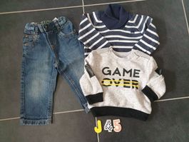J45: 2x Pullover & Jeans Grösse 80