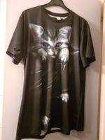 Schwarz T-Shirt mit Katze Motiv Grösse 46