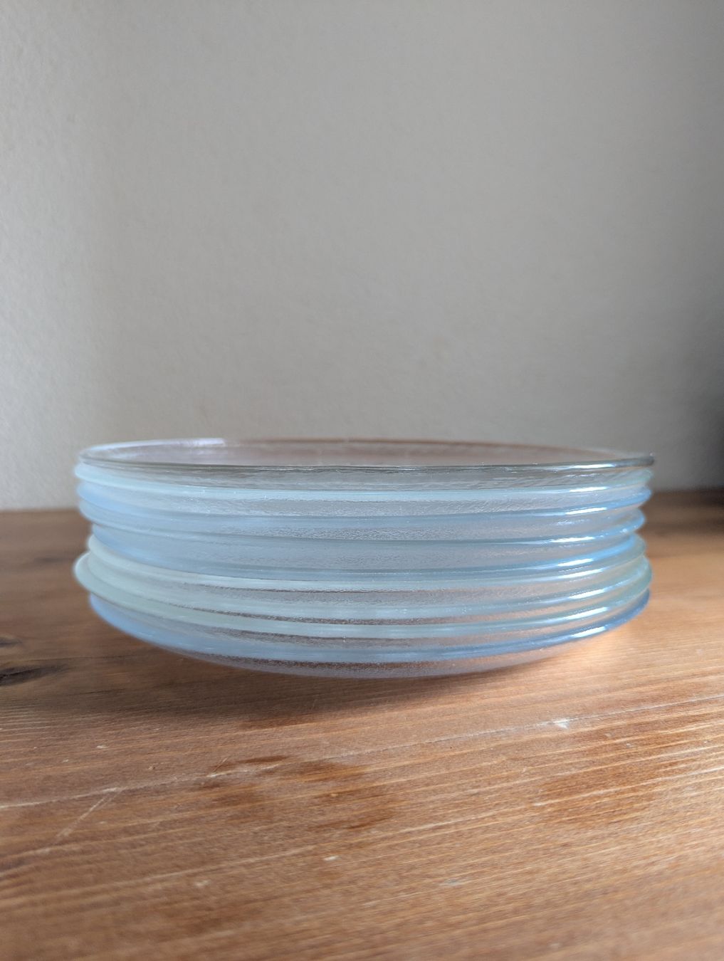 Teller: Glas Teller mit Blumenmuster 9 Stk gebraucht – Gebraucht aus Bern von Aarewasser_ 9