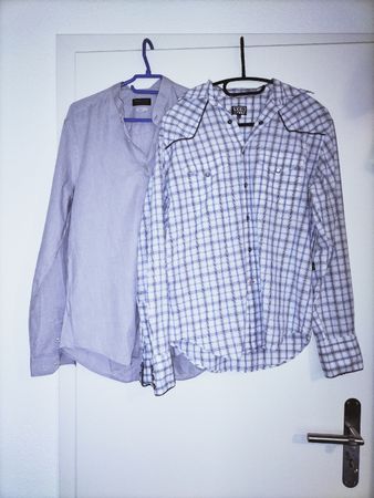 Zwei Hemd Gr S 37/38 wie neu Herren blau grau