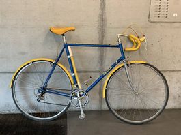 Vintage Rennvelo Rahmengrösse 62 Blau Gelb