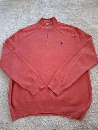 Pull Polo Ralph Lauren 1/4 zip taille L homme rose