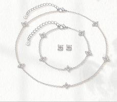 Damen set (Armband + Ohrringe + Kette)Silber 925