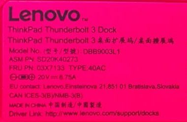 Lenovo Docking station: Lenovo Thinkpad Thunderbolt 3 Dockingstation – Usato da zürich venduto da R-N-J 4