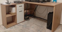 Eckschreibtisch Holzoptik mit Schublade gebraucht