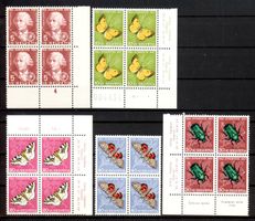 1957, Pro Juventute, Viererblöcke, SBK 32.– **