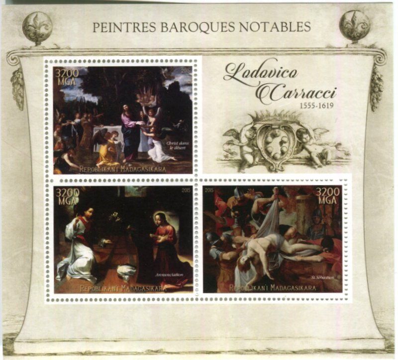 Tous les timbres: Block "Malerei. Lodovico Carracci". Madagaskar – Neuf avec emballage d'origine à Basel par Butsch5