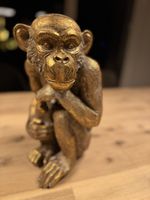 Goldener Deko-Affe, neuwertig, für ein stilvolles Zuhause!